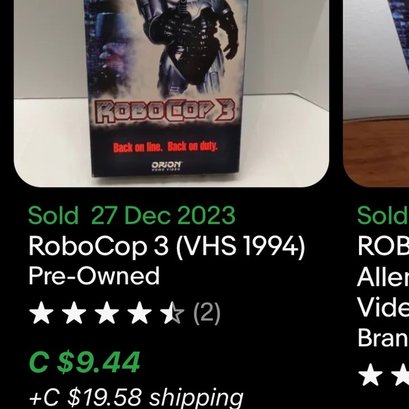 RoboCop 3 ( VHS 1994 ) Pre-Owned - Picture 7 of 7